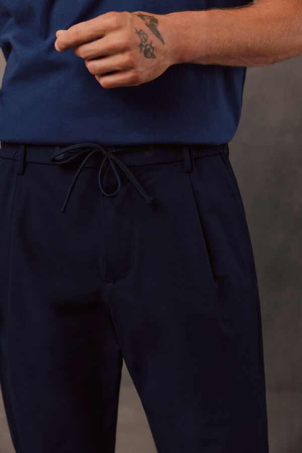 OOTO Cal&ccedil;as jogger t&eacute;cnicas com pin&ccedil;as relaxed Azul