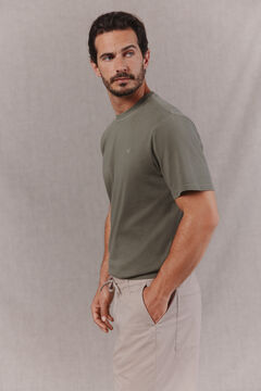 OOTO Camiseta b&aacute;sica lavada con bordado avi&oacute;n