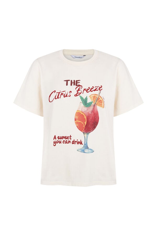 Pedro del Hierro T-shirt estampado frontal Branco