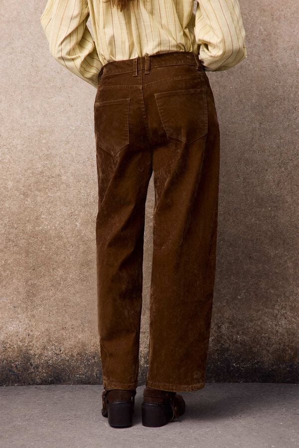 Slowlove Jeans barrel velvet Camel