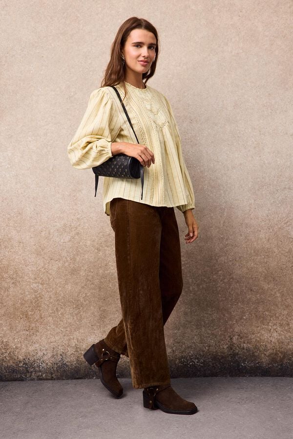 Slowlove Jeans barrel velvet Camel