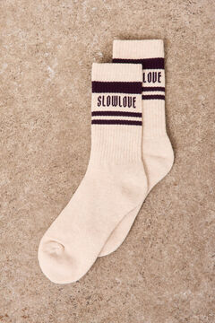 Slowlove Meias de riscas com logo