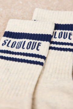 Slowlove Meias de riscas com logo