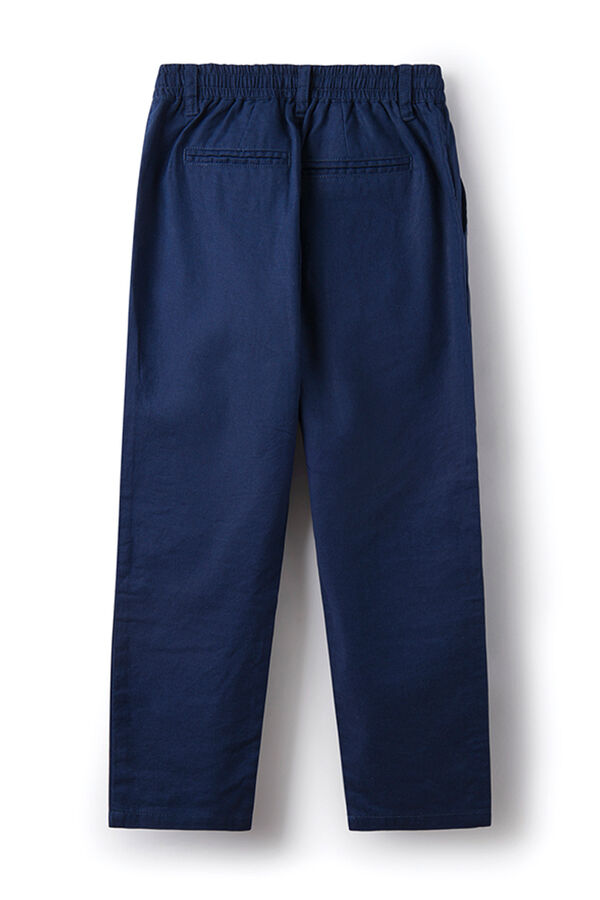 Springfield Pantalon chino lino niño azul oscuro