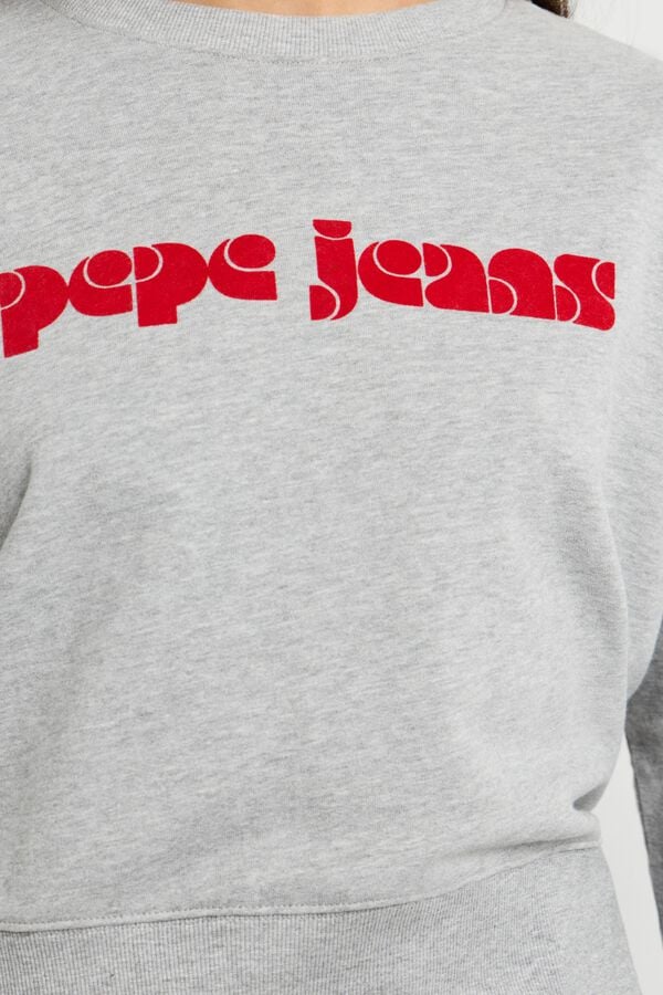 Pepe Jeans Sudadera de cuello redondo logo gris