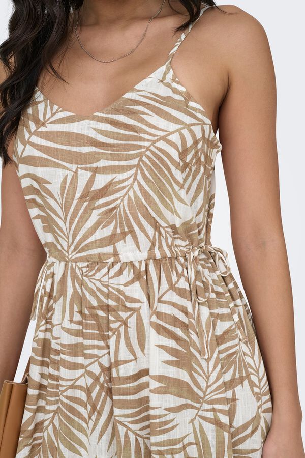 Only Vestido largo de lino blanco