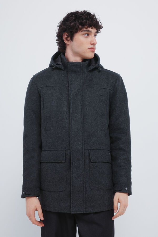 Springfield Long wool -effect parka grey