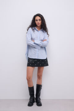 Only Camisa de rayas manga larga azul