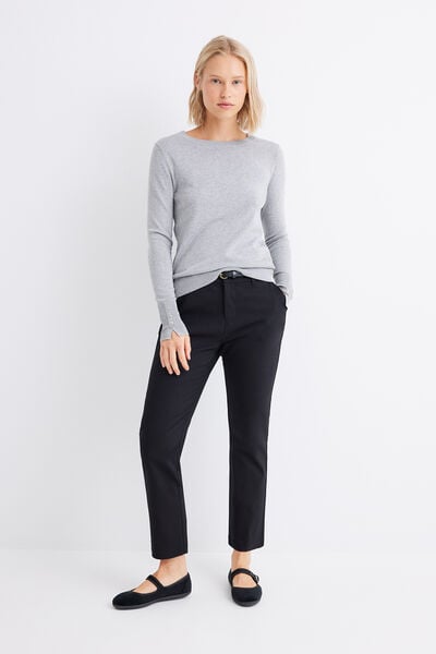 Springfield Lightweight buttoned cuff jumper grey mix