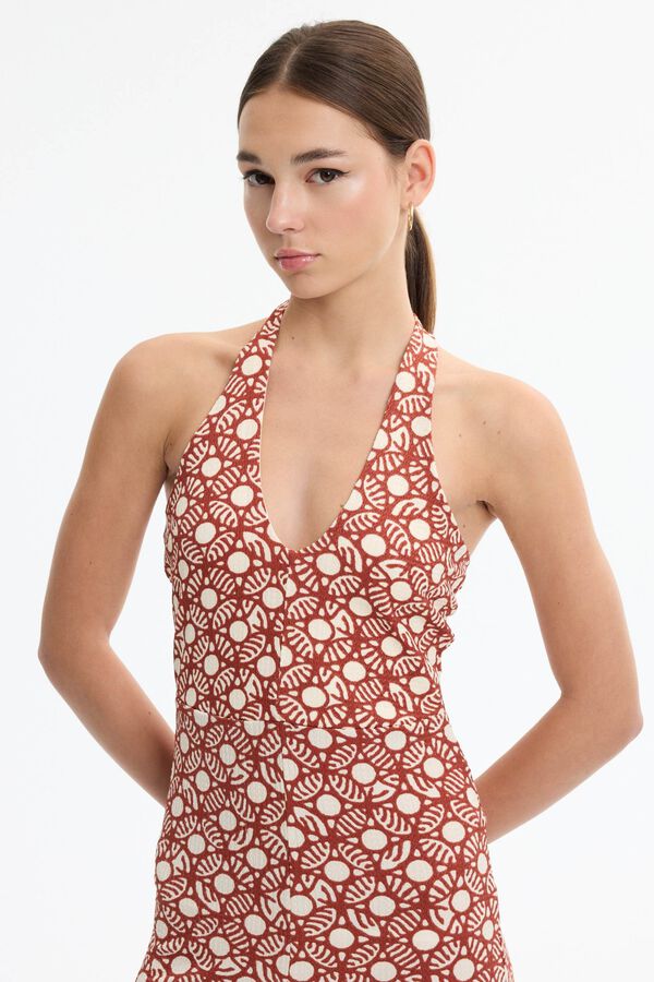 Inside Halterneck long jumpsuit printed