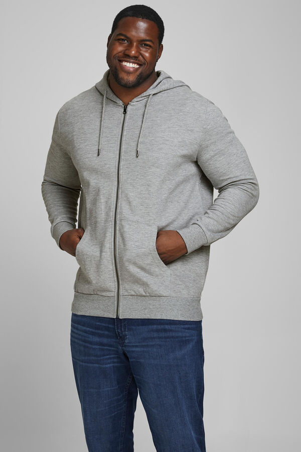 Springfield PLUS zip-up hooded sweatshirt grey