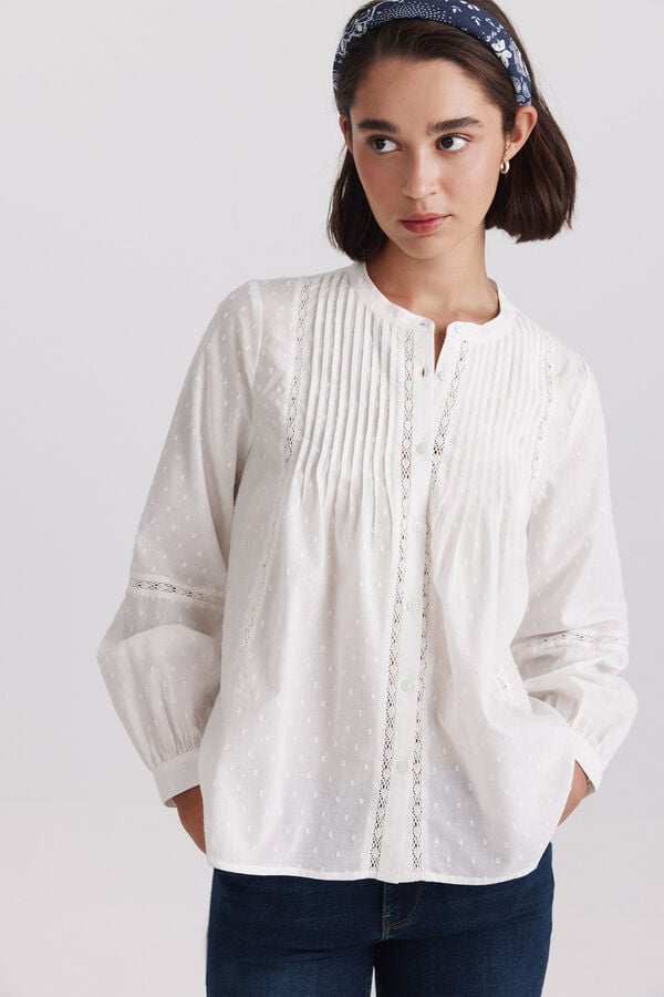Springfield Lace romantic shirt printed