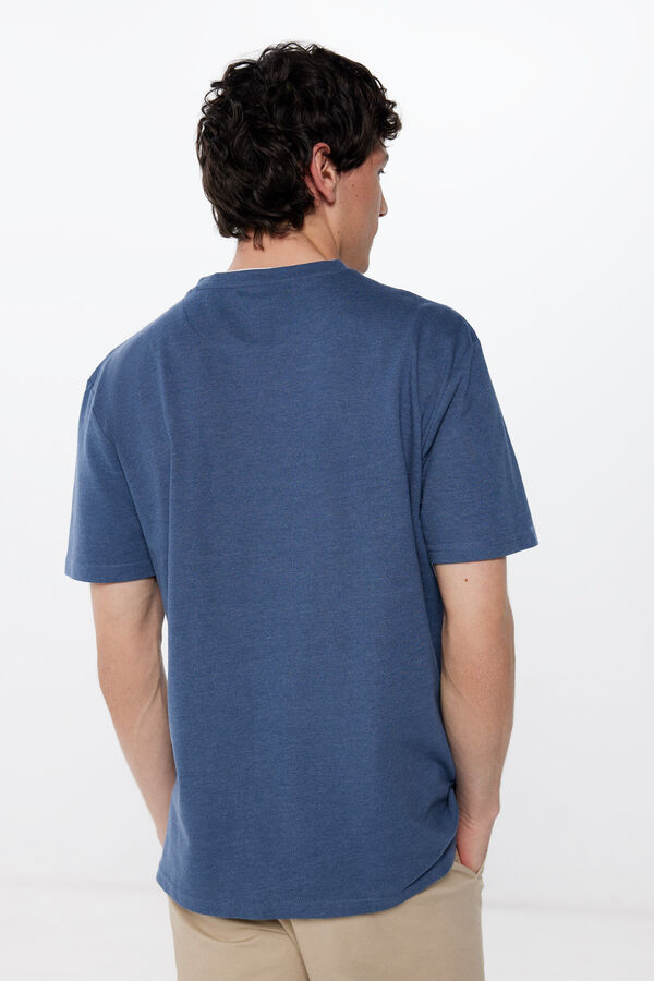 Springfield Camiseta doble piqué azul medio