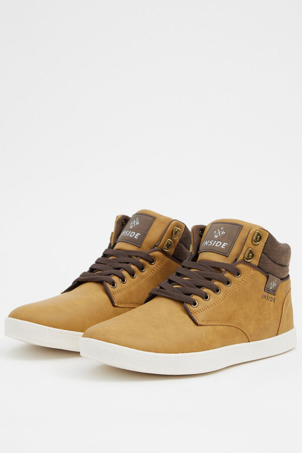 Springfield Sporty sneaker boots with padded collar beige moyen