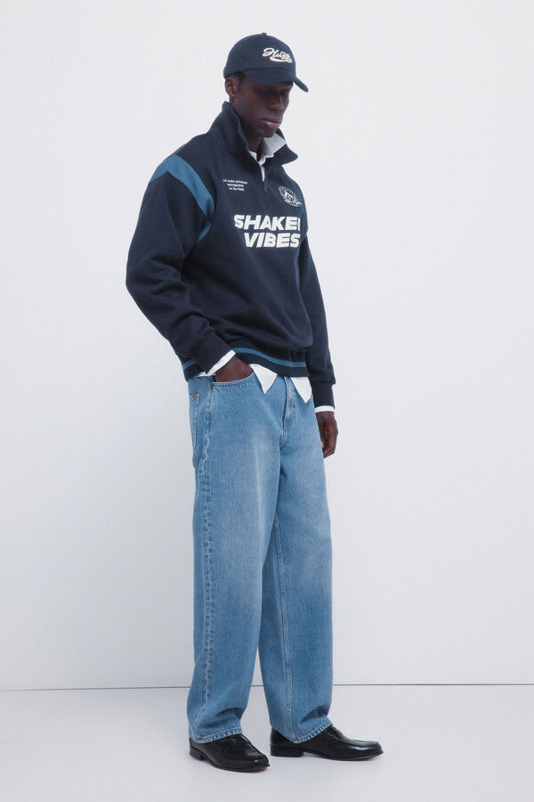 Springfield Print cut sweatshirt blue