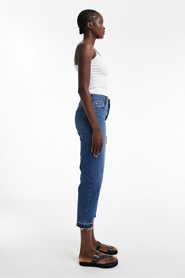 Topshop Straight fit cropped jeans Plava