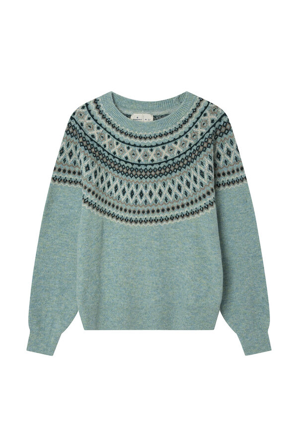 Springfield Lurex jacquard jumper green water