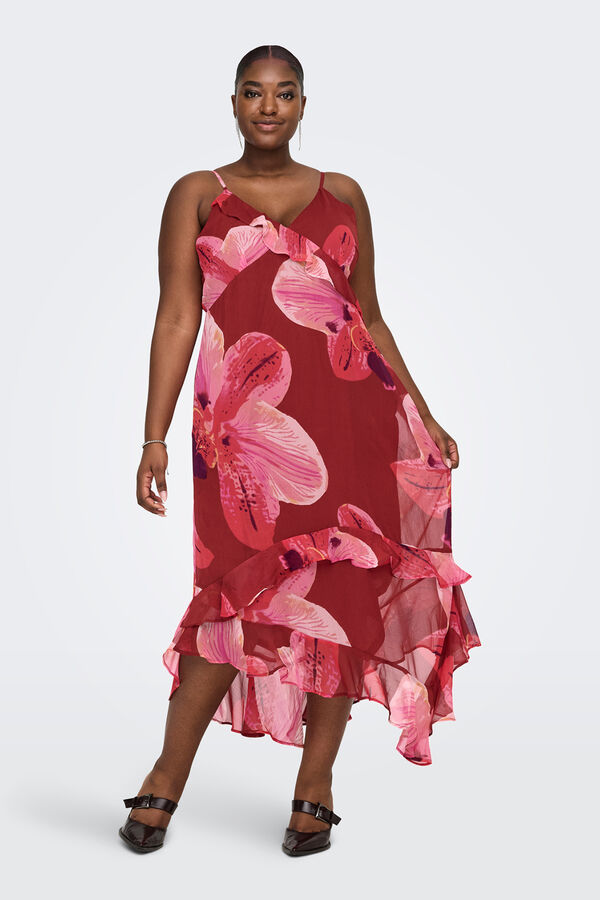 Only Carmakoma Plus size midi dress red
