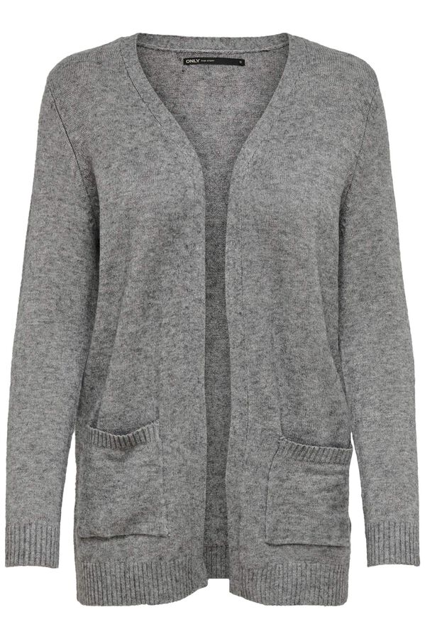 Springfield Long jersey-knit cardigan gray
