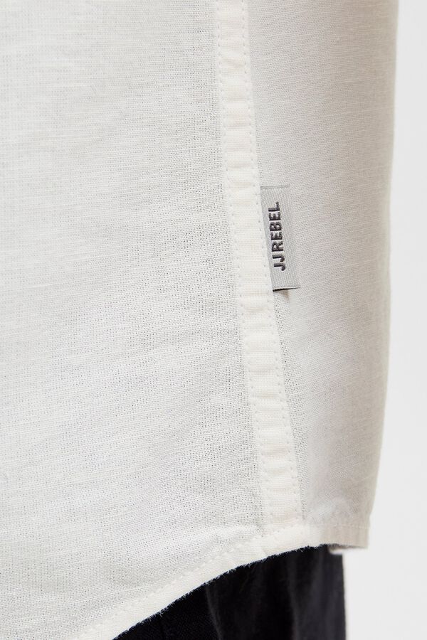 JJ REBEL Linen comfort fit shirt white