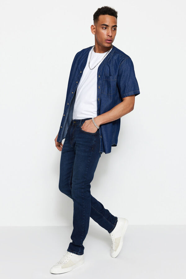 Trendyol Pantal&oacute;n vaquero ajustado azul