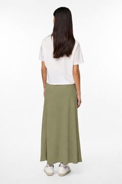 Pieces Falda midi satinada