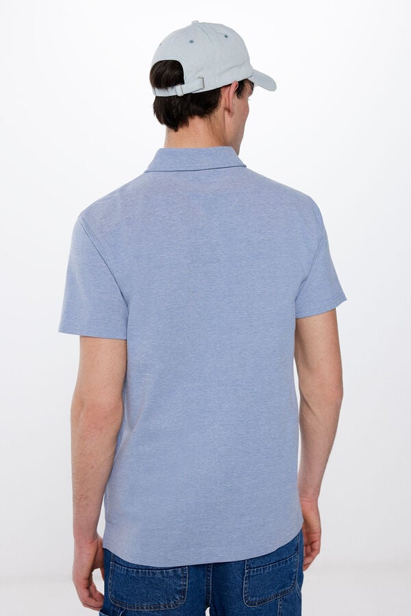 Springfield Piqué-Poloshirt Oxford blau