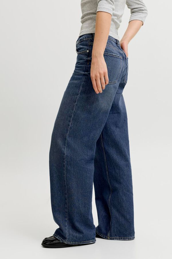 Jack & Jones Pantal&oacute;n vaquero wide leg de tiro alto azul