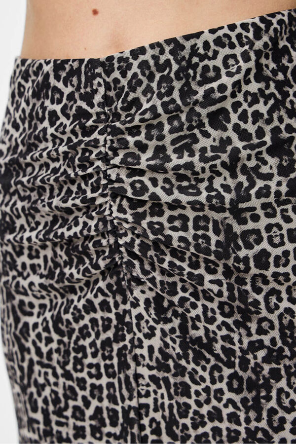 Pieces Animal print sheer skirt with lining sz&uuml;rke