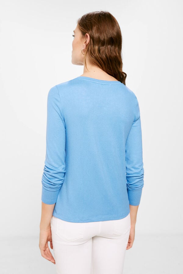 Springfield T-Shirt Ausschnitt Perlen blau