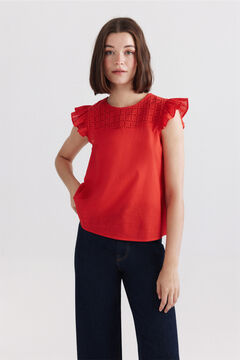 Springfield Crochet ruffle blouse