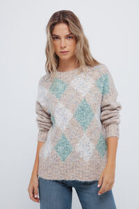 Springfield Camisola com estampa de diamantes manchados