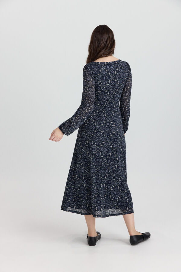 Springfield Boho midi haljina sa printom Plava