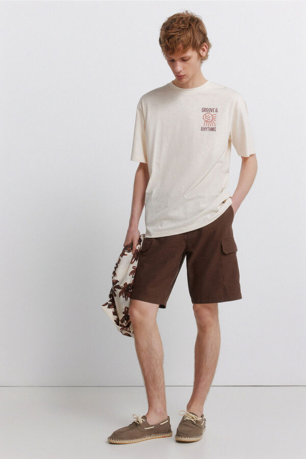 Springfield Groove slub T-shirt white