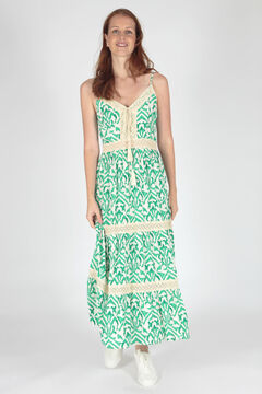 Springfield Kleid mit Print und Crochet green