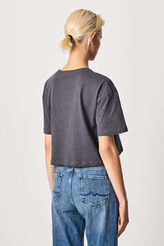 Springfield Cropped dropped shoulder T-shirt black