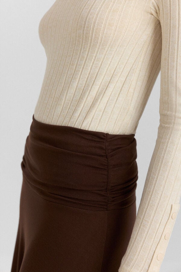 Springfield Asymmetric midi skirt brown