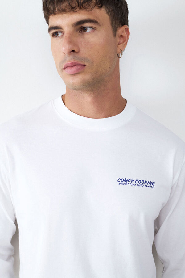 Balmohk Picnic print long sleeve T-shirt white