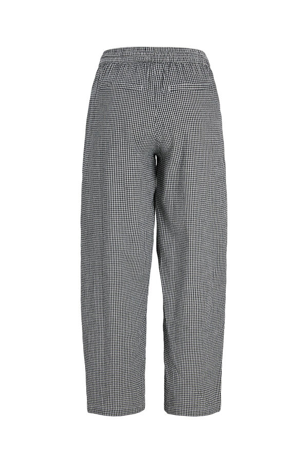 Jack & Jones Pantal&oacute;n seersucker algod&oacute;n negro