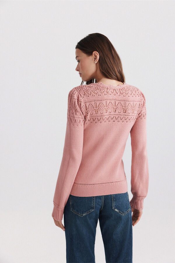 Springfield Knit border print jumper pink