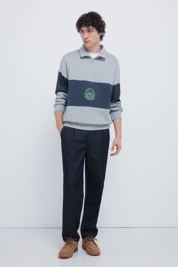 Springfield Sweatshirt with shield cuts grey