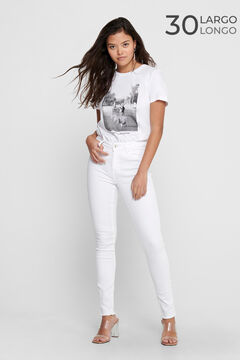 Springfield Mid rise cigarette fit jeans white