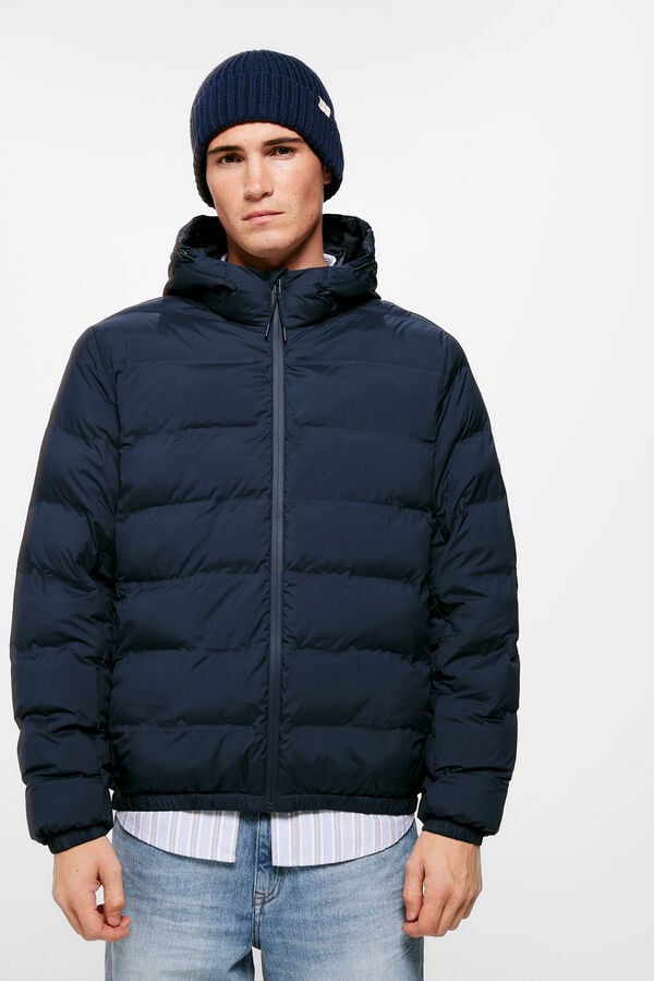 Springfield Quilted heat-sealed jacket with a hood blue