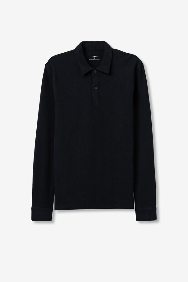 Tiffosi long sleeve polo shirt blue