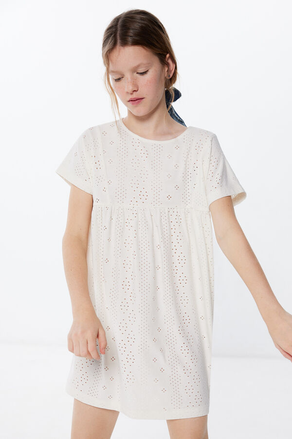 Springfield Girls' Swiss embroidery dress white