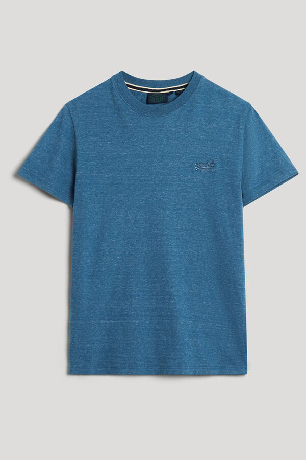 Springfield Camiseta de algodón orgánico con logotipo Essential azul medio