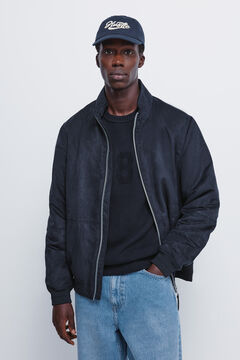 Springfield Suede effect quilted jacket