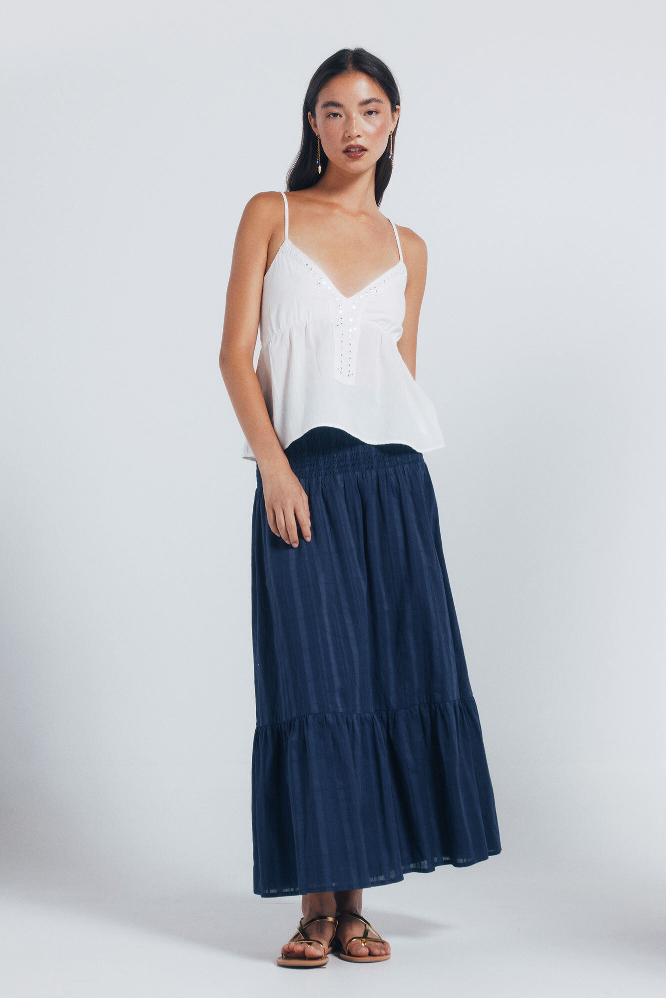 Springfield Falda larga algod&oacute;n dobby