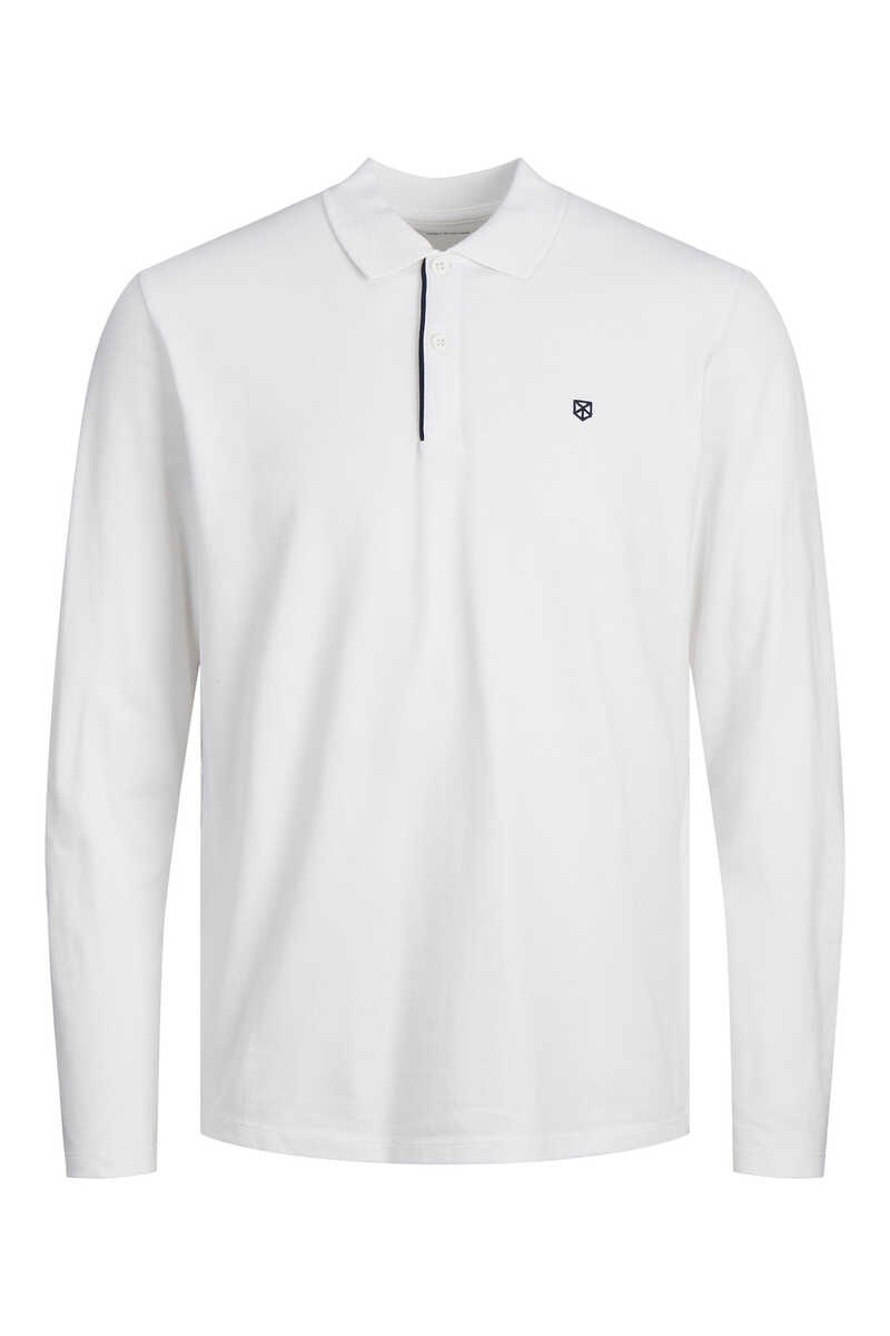 Springfield Long-sleeved polo shirt with embroidered front white