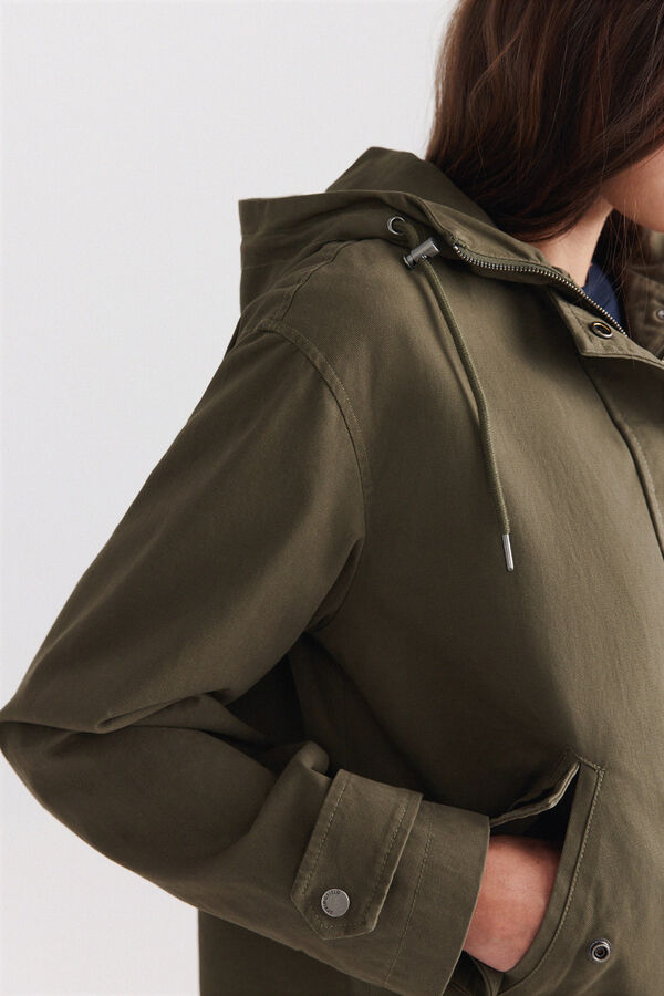 Springfield Parka hood loops cuff printed